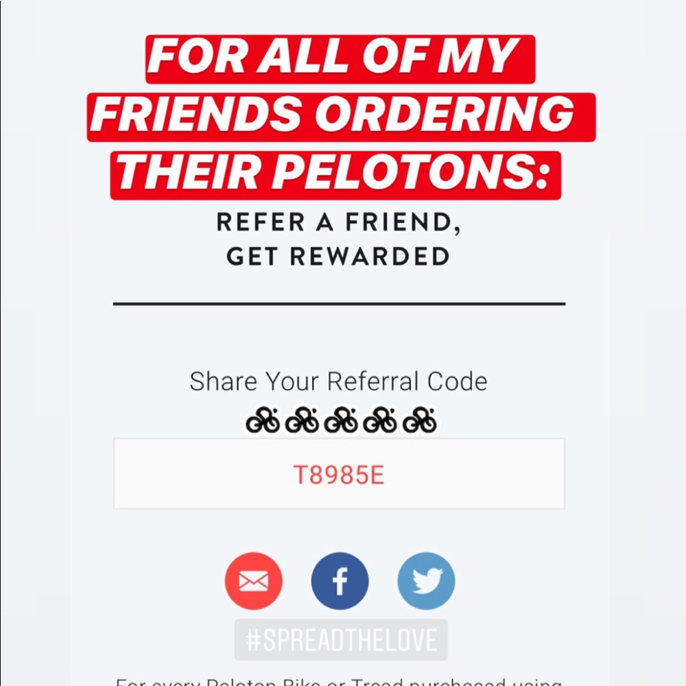 Peloton Bike DISCOUNT CODE (code only)